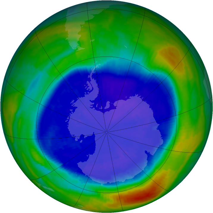 Antarctic ozone map for 08 September 2001